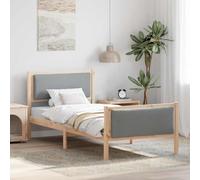 Pin Massif Design Moderne Gris Clair 90 x 190 cm | Cadre de lit avec tête de lit Gris clair 90 x 190 cm tissu literie chambre moderne sommier pin massif