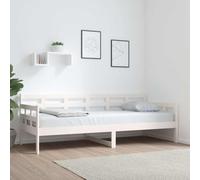 Pin massif multifonctionnel invités nuit canapé jour Blanc 80 x 200 cm | Lit de Jour Sans Matelas Blanc Pin Massif 80x200 cm Canape Lit d'Appoint avec Lattes pour Invites Salon Chambre