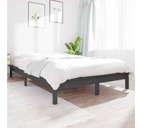 Pin Massif Robuste Lattes Modernes Gris 120x190 cm | Cadre de lit en bois massif gris sans matelas lit plateforme moderne sommier renforce