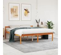 Pin massif robuste surélevé pour personnes âgées Brun 160x200 cm | Lit Personne Âgée Sans Matelas 160x200 Pin Massif Bois Surélevé avec Tête de Lit Confortable pour Chambre Senior