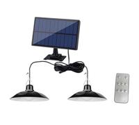 Pinafresa Lampe LED Étanche à Double Tête, Lustre pour Extérieur, Lumière Solaire Suspendue avec Télécommande, Décorations pour Extérieur.
