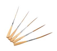 Pinafresa Lot de 5 pinceaux longs en poils de bœuf pour remplir les coins, marquer les contours, créer des bordures