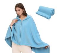 Pinbuton Poncho portable pour homme et femme - 150 x 79,7 cm en flanelle polaire, couverture douce pour chaise de bureau