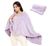 Pinbuton Poncho portable pour homme et femme - 150 x 79,7 cm en flanelle polaire, couverture douce pour chaise de bureau