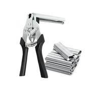 Pince à agrafes rapides pour grillage, clôture + 1200 agrafes - Gris -