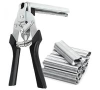 Pince à agrafes rapides pour grillage, clôture + 600 agrafes - Gris - Linxor