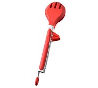 Pince à Aliments Auto-bloquante en Silicone Support Rouge | Acier Inoxydable, Usage Restaurants et Hôtels, Portable, Solide, Polyvalent, pour Retourner les Aliments