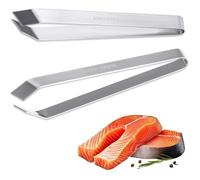 Pince à arêtes de poisson - Inox - Lot de 2 - Mâchoire plate et oblique - Résistante à la rouille - Durable