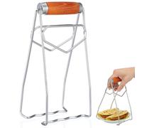 Pince à Assiette en Acier Inoxydable et Bois, Clip Serrage Antidérapant | Préhension Sûre des Plats Chauds au Micro-ondes, Service de Table, pour Cuisiniers et Restaurants, Cuillère à Café en Bois