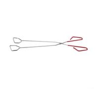 Pince à barbecue 38 cm en acier inoxydable avec long manche pour protection contre la chaleur lors de grillades en plein air, cuisson au charbon de bois et service buffet