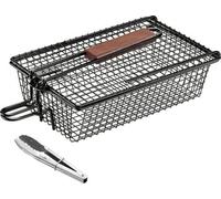 Pince à barbecue avec protection pour les mains, 28 x 19,5 x 9 cm, pour le poisson, les légumes et la viande