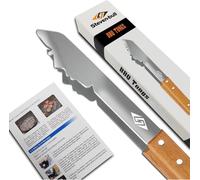 Pince à barbecue inox avec manche en bois 43cm - Cadeau pour homme, papa, mari