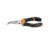 Beta Tools Pince à becs coudés demi-ronds 1168BM 160 – longs striés chromée, branches bi-matières