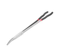 Pince à bec effilé 25° en acier à outils à long manche trempé à haute température Mâchoires doubles trempées longue portée pour les espaces restreints Poignée en plastique viscose
