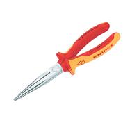 Pince becs demi-ronds 200mm Tranchant dureté 61HRC Bi-matière Chromée 1000V SC KNIPEX - 2616200SB