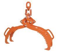 Pince à bois et à troncs - Préhenseur à 4 griffes pour bois - Capacité de charge : 1202 kg - Ouverture : 71 cm - Acier allié de 8 mm - Pour travaux forestiers et agricoles - Couleur : orange