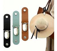Pince à chapeau de voyage en PU, pince à chapeau de couleur unie pour bagages, pince multifonctionnelle pour casquette de baseball, compagnon de chapeau d'extérieur, mini pince à chapeau en cuir PU, p