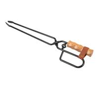 Pince à Charbon D'extérieur pour Barbecue et Cheminée, Manche Bois | Fer Noir, Prise Confortable, Effort Réduit au Poignet, Légère et Solide, pour Foyer de Camping et Grill