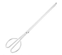 Pince à Charbon en Acier Inoxydable Extra Longue | Usage Camping et Barbecue Extérieur, Coloris Argenté, Prise Sûre pour Charbon, Bois et Déchets