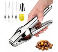 Pince a Chataigne Pince Chataigne INOX Coupe Chataigne Multifonctionnels Ouvre Chataigne Rapide de Casse Chataignes Éplucheur