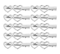 Pince à Cheveux Argentée Double Cœur 10 Pièces en Alliage de Zinc | Style Chic et Adorable, Clip Latéral pour Frange, Usage Quotidien, pour Femmes et Filles