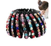Pince à cheveux extensible en forme d'oiseau en strass pour queue de cheval