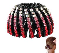 Pince à cheveux extensible en forme d'oiseau en strass pour queue de cheval