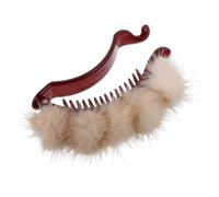 Pince à Cheveux Style Simple PC en Peluche Duveteuse Beige pour Femmes | Maintien Ferme au Quotidien, Clip Créatif, pour Chignon et Coiffure Rapide