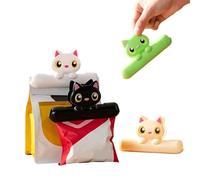 Pince À Chips Chat Mignon,4 Pièces Fermeture Sachet Friandises Animaux,Pinces À Sachets Snack Cartoon - Pour Cuisiniers Amateurs Parents Propriétaires Boulangers Cuisine Appartement Bureau Dortoir