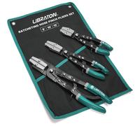 Pince à colliers de serrage, pince à colliers de serrage à crémaillère, pince de fixation pour tubes automobiles, lot de 3 pièces, tailles : 8", 10", 12", en métal, avec boîte de rangement