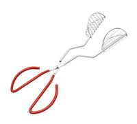 Pince à Crêpe en Acier Inoxydable, Forme Vague, Rouge | Outil Réutilisable et Léger, Robuste pour Servir des Tacos, Usage Familial à Maison