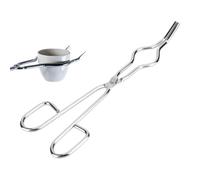 Pince à creuset professionnelle HERCHR, Pince de fonderie en acier inoxydable de 7 mm, 250 mm, Argenté, 1 pièce