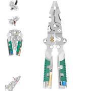 Pince à dénuder 8 en 1 avec testeur de tension, pince multifonction pour couper et tirer des fils, pince électrique professionnelle pour couper des fils, dénuder, sertir, outil de réparation