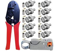 Pince à dénuder de câble coaxial, ensemble d'outils de sertissage BNC, pince à dénuder rotative câble coaxial, sertir avec connecteurs sertir mâles BNC pour RG59, connecteur