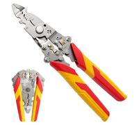 Pince à Dénuder Électrique 9 en 1 Professionnelle | Pince Coupante VDE | Outil Électrique avec Coupe-Boulons, Cisaille | Set Électricien