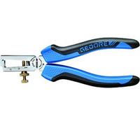 Pince à dénuder Gedore chromée et polie avec coque à deux composants – avec ressort et vis de réglage pour fils de 0,8 à 6 mm².