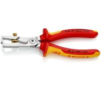 Pince à dénuder Knipex avec cisaille à câbles, 180 mm, e VDE, chromée, rouge/jaune, 1 pièce.