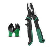 Pince à dénuder multifonction en acier CR-V de 20,3 cm (pinces + gants) | Design multifonction, les bandes coupent les sertissages et les torsions, gamme de 0,2 à 6 mm², idéal pour les électriciens