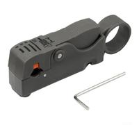 Pince à dénuder pour câble coaxial RG6 RG58 RG59 RG174 - Lames en acier SK5 réglables - Contrôle rapide de la profondeur - Poignée rotative - Design compact - Gris