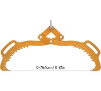 Pince à dos - Pince à bois - Modèle 76 cm - Capacité 1000 kg - Acier carbone 8 mm - Griffes dentelées - Jaune
