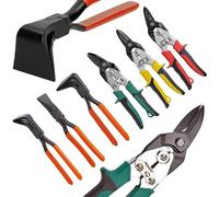 Pince à ébavurer à 6 branches + ciseaux à métaux, pince plieuse, pince de coupe, pince à tôles, pince de serrage | 0°, 45°, 90°. Ciseaux à métaux pour couvreurs, plombiers, tôliers et pour le travail