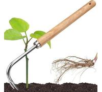 Pince à engrais avec pince en V - Outil de jardinage durable en acier inoxydable avec long manche en bois