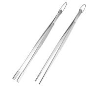 Pince à épiler de 30 cm de long, en acier inoxydable de qualité alimentaire, pour cuisiner, rôtir, saisir de petits objets, desserts, grillades (2 PCS)