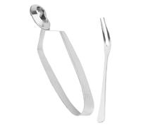 Pince à Escargots et Fourchette en Acier Inoxydable Cuisine | Acier Inox Alimentaire, Forme Adaptée aux Coquilles, Bords Lisses, Usage Table et Service Élégant