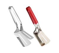 Pince à gril en acier inoxydable, anti-brûlure, 1 pièce, pince de cuisson, double spatule fendue, avec poignée résistante à la chaleur, pour steak, poisson, hamburger, pizza, crêpes