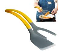 Pince à grille-pain 2 en 1 avec poignée ergonomique - Ustensile de cuisine pour pain, toast, steak, omelette, crêpe, friture