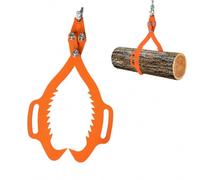 Pince à Grumes Forestière Robuste, Grappin de Levage Bois en Acier, Pince de Levage Bûches à Double Mâchoire Dentelée, Crochet de Traction Pivotant pour Manutention de Bois, Exploitation Forestière