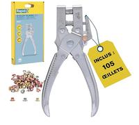 Pince à œillets Rapid RP05 avec perforatrice intégrée et 105 œillets de Ø4 mm pour cuir, toile, chaussures - Construction métallique durable - (5001723)