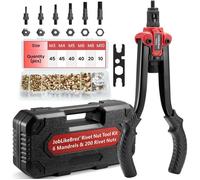 Pince à insert fileté JoblikeBrez 33 cm - Kit 200 écrous M3-M10, 6 mandrins, coffret robuste