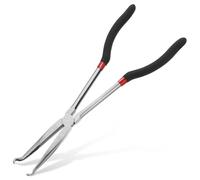 Pince à Long Bec Coudé en Acier, Manche Étendu Antidérapant | Mâchoire en O Compacte et Fine, Commande Main, Accès aux Fils et Petites Fixations, pour Électriciens
